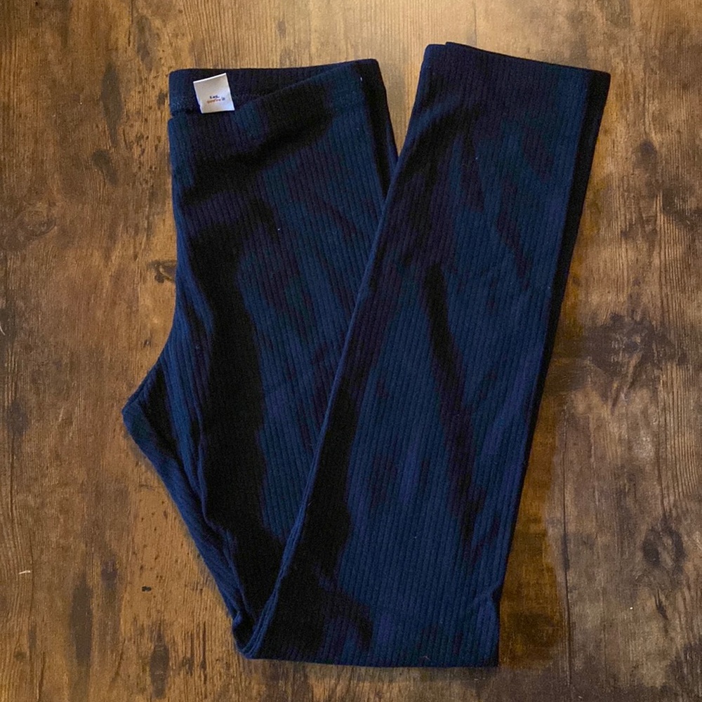 Girls Black Ribbed Leggings Old Navy 10/12